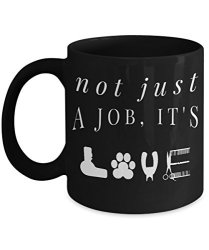Gearbubble Not Just A Job It's Love 11OZ Coffee Mug With Grooming Tools For Dog Groomers