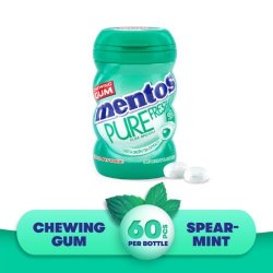 Mentos Gum Spearmint Bottle 60 Pieces