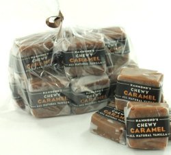 16 Pieces Vanilla Caramels Wrapped 1 Pound Bag Hammonds Candy Hand Made