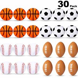 MINI Stress Balls Sports Stress Balls Including Soccer Ball Basketball Football Baseball Foam Balls For Party Favor Toy 30 Pieces
