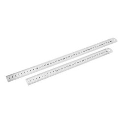 Ucland Stationery Double Sides Straight Ruler 30CM 40CM 2 In 1 Silver Tone