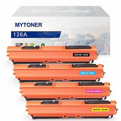 Mytoner Compatible Toner Cartridge Replacement For Hp 126A CE310A CE311A CE312A CE313A Black Cyan Magenta Yellow 4-PACK For Hp Color Laserjet Pro CP1025 CP1025NW