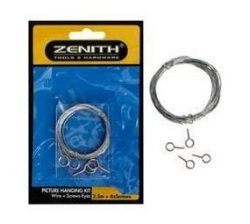 Zenith Picture-wire 2.5M And 4X Screw-eyes - 6 Pack