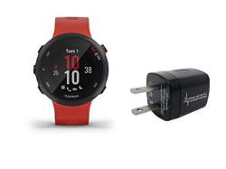 Forerunner Garmin 45 Gps Running Watch With Included WEARABLE4U Wall Charging Adapter Bundle Lava Red 42MM Case