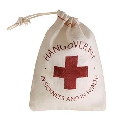 Lings Moment 10PCS Cotton Muslin Wedding Party Favor Bags 4X6 Inch Red Glitter Cross Bachelorette Hangover Kit Bags Recovery Kit Bags Survival Kit Bags