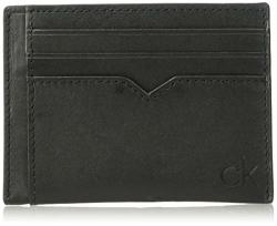 Calvin Klein Men's Burnished Leather Card Case Black 1 Size