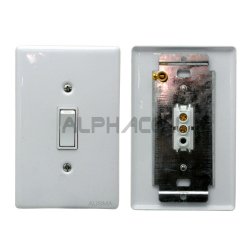 Steel Single Lever Light Switch Cover - White