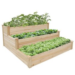 Peachtree Press Inc Peach Tree 3-TIER Wooden Raised Garden Bed Elevated Planter Kit Grow Flower Vegetables