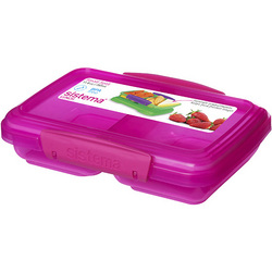 Sistema 350ml Dual Storage Pink Lunch Box