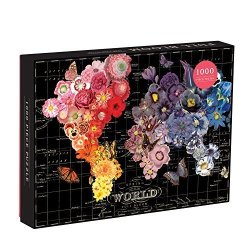 Galison 1 000-PIECE Full Bloom World Map Puzzle