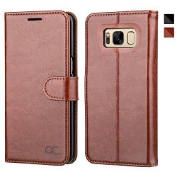 Ocase Samsung Galaxy S8 Case Leather Flip Wallet Case For Samsung Galaxy S8 Devices - Brown