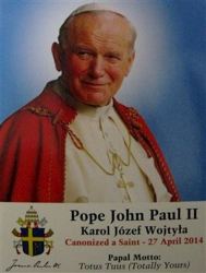 Pope John Paul 11 Limited Edition Canonization Card