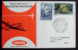 Letter Of Commemoration Sabena Brussels-romania 1957
