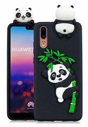 Huawei P20 Panda Case 3D Cartoon Cute Animal Phone Cover For Huawei P20 Silicone Rubber Cases Girls Black