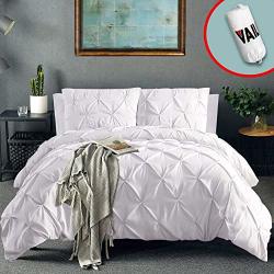Vailge 3 Piece Pinch Pleated Duvet Cover With Zipper Closure