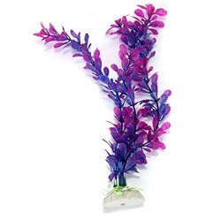 Purple Blue Artificial Fish Tank Plastic Water Plants Decoration Ornament