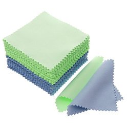 Juanya 100PCS Jewelry Cleaning Cloth Polishing Cloth For Sterling Silver Gold Platinum Green Blue