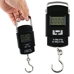 50KG 10G Handheld Lcd Display Digital Luggage Scale Weighing Scale With Hook Black