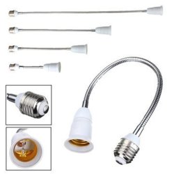 LED Bulb E27 Lamp Holder Flexible Extension Adapter Converter White