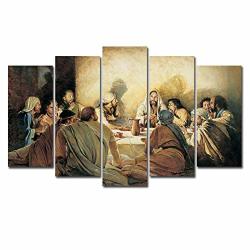 Deals On Horgan Art 5 Pieces Last Supper Canvas Print Wall Art