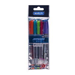Marlin Joymate Transparent Medium Point Pens 5'S Assorted Colours Pack Of 12
