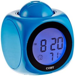Coby CBC-54-BLU Talking Alarm Clock With LED Projector Blue