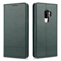 For Samsung Galaxy S9 Magnetic Calf Texture Horizontal Flip Leather Case With Card Slots & Holder & Wallet Dark Green