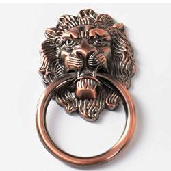 Retro Brass Drawer Ring Pull Antique-look Lion Head Textured Pull Handle Knob For Kitchen Cabinet Cupboard Dresser Door-b 6.4X11.1CM 3X4INCH