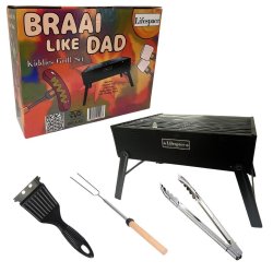 Lifespace 'braai Like Dad' Kiddies Charcoal Grill With Accessories - Junior Grillmaster Adventure Kit