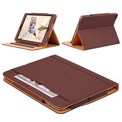 Dunno Ipad 2 3 4 Case Stand Folio Soft Leather Wallet Smart Cover Case Apple Ipad 2 Ipad 3 Ipad 4TH Gen With Retina Display Brown