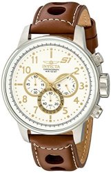 Invicta Men's 16010 S1 "rally" Stainless Steel Watch With Brown Leather Band