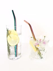 Set Of Christmas Stainless Steel Straws