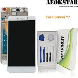Aeokstar For Huawei Y7 Enjoy 7 Plus Lcd Touch Screen Digitizer Glass Assembly Replacement + Frame & Full Repair Tools Kit White+frame