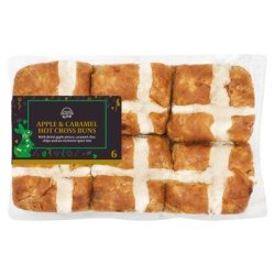 Crafted Collection Pink Lady Apple & Caramel Hot Cross Buns 6 Pack