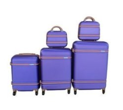 - 5 Suitcases Travel Trolley Luggage Set - Purple