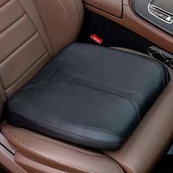 QYILAY Leather Car Memory Foam Heightening Seat Cushion for Short