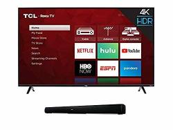 Tcl 43S425 43 Inch 4K Ultra HD Smart Roku LED Tv 2018 With 5 2.0 Channel Home Theater Sound Bar - TS5000 32 Black
