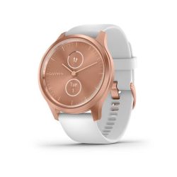 Garmin Vivomove Style Smartwatch 42MM - Rose Gold Aluminium Case With White Silicone Band