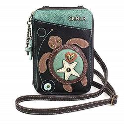 Chala Wallet Crossbody Cell Phone Purse-women Faux Leather Multicolor Handbag With Adjustable Strap - Turtle Black