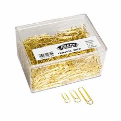 500 G Approx. 690 Pcs. Lion Dell'era No. 2-4-5 Assorted Brass Clips - Transparent Box - Made In Italy