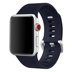 Band For Apple Watch 38MM Langte Silicone Apple Watch Band For Apple Watch Series 3 2 1 Sport Edition 38 S m Midnight Blue