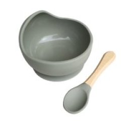 Baby Bowl & Spoon Set Khaki Green