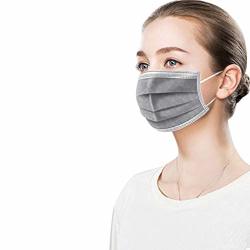 50 Pack Grey Disposable_face_masks 4 Ply Activated Carbon Protection Cover Dust Women Men Breathable Cover For Working Mowing Running Cycling Outdoor School PC Grey