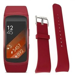 Mchoice Luxury Silicone Watch Replacement Band Strap For Samsung Gear FIT2 Pro Fitness Red