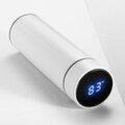 Intelligent Thermos Water Bottle Lcd Temperature Display - White