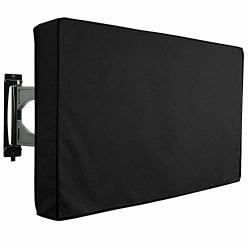 Outdoor Tv Cover 50"-52" Weatherproof Universal Protector And Dust-proof With Bottom Cover For Lcd LED Plasma Television Screens Most Wall Mounts And Stand Compatible Black