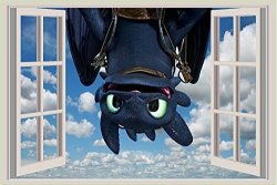 How to train your dragon hanging upside down laptop car 3D Wall Decal Sticker 7 Astrid and Stormfly 18 24or 36 14