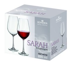 Bohemia Crystal Bohemia Royal Crystal Sarah Titanium Red Wine Glasses 6 Pack