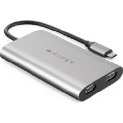 Hyper Usb-c To Dual HDMI Adapter+pd Over USB M1
