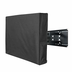 Porch Shield 44-47 Inches Outdoor Tv Cover Universal Weatherproof Protector For Lcd LED Plasma Flat Tv Screen Compatible With Wall Mounts And Stands Black